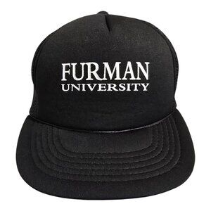 Furman University Paladins Adjustable Baseball Cap Trucker Hat Black w/ Snapback